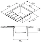 Brit Cuisines FRANKE : Evier à encastrer Sirius S2D 611-62, en tectonite  carbone 87502 1